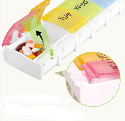 Amazon hot sell Weekly Pill Organizer Travel Portable Pill Cases  Daily Pill Box 7 Compartments to Hold Vitamin Fish oil