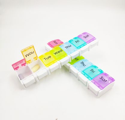 Amazon hot sell Weekly Pill Organizer Travel Portable Pill Cases  Daily Pill Box 7 Compartments to Hold Vitamin Fish oil